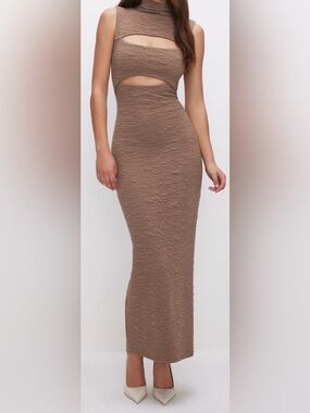 good american ruched mesh midi dress GOOD AMERICAN - Ruched Mesh MIDI Dress in